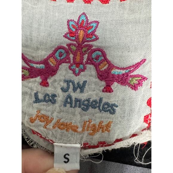 Johnny Was Nindi Velvet Embroidered Top Size Small Asymmetrical Hem Silk Blend - Picture 6 of 8